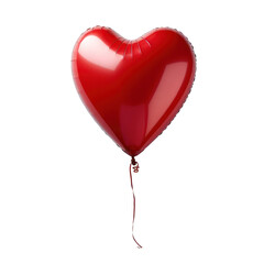 Heart-Shaped Balloon: A Touch of Red Isolated on Transparent or White Background, PNG