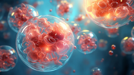 Creative image of embryonic stem cells cellular - obrazy, fototapety, plakaty