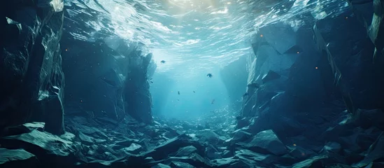 Poster Melting glaciers reveal stunning underwater iceberg. © AkuAku
