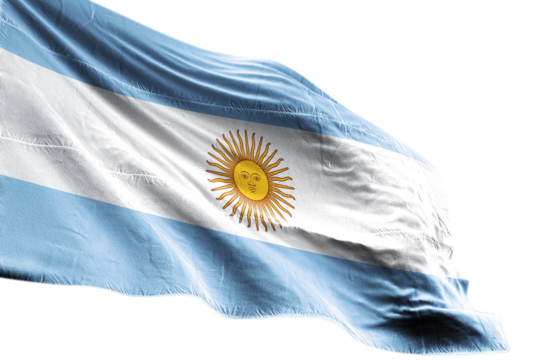 Argentina flag. Argentinian flag on transparent background. 