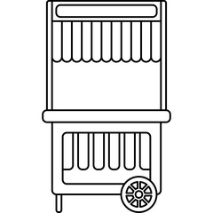 Carnival Food Cart Line Art PNG Transparent Background