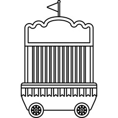 Carnival Cage Line Art PNG Transparent Background