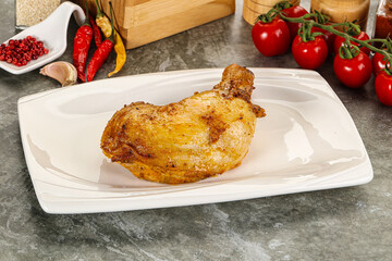 Roasted chicken leg with spices
