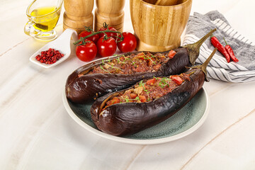 Baked eggplant with minced beef