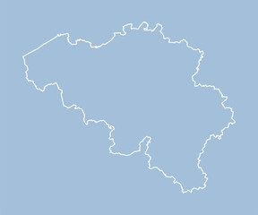 Fototapeta premium Vector outline map Belgium, line border country