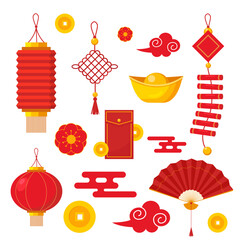 Vector elements collection for Chinese new year celebration