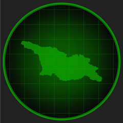 Vector map Georgia on the radar screen