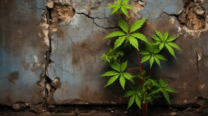 Weeds Growing On Wall, HD, Background Wallpaper, Desktop Wallpaper 