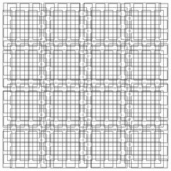 Black and white seamless square cell grid pattern background.
