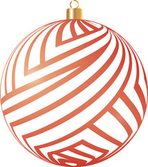 red and white christmas ball vector