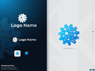 Dopamine gear logo. Gear logo design. Tech gear. Technology. Data gear logo. Business. Finance. Auto. Premium design. Human. Company. Icon.