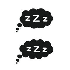 Zzz or sleep illustration sign icon isolated vector.