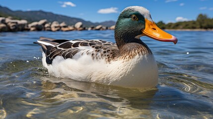 Fototapeta premium Wild Ducks Mallard On Mert Lake, HD, Background Wallpaper, Desktop Wallpaper 