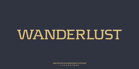 luxury minimalist geometric serif vector font alphabet set