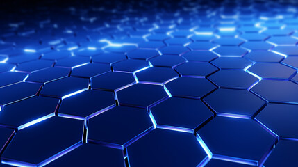 Obraz na płótnie Canvas Blue hexagon technology