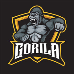 Angry gorilla mascot logo design. Gorilla Mascot Logo Design Vector illustration
