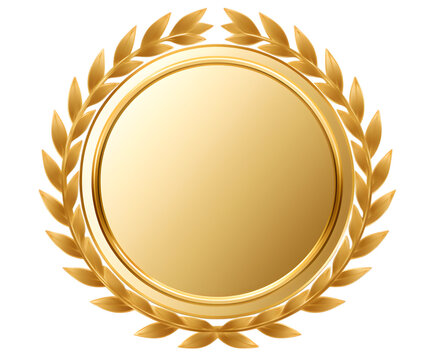 golden medal with ribbon