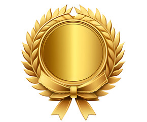 golden medal with ribbon