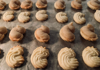 Shortbread cookies, gluten-free, sugar-free, marzipan filling