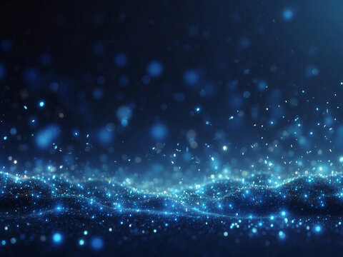 blue glowing particle abstract bokeh background