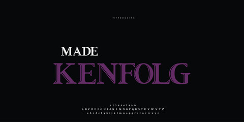 Hand drawn elegant alphabet letters font and number. Classic Lettering Minimal Fashion Designs. Typography modern Sen serif fonts regular decorative vintage concept. vector illustration © SyedMuhammad
