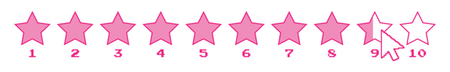 Star rating in y2k style. Audience rating. Vector illustration