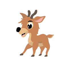 Cute Brown Deer Vector Illustration