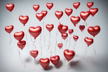 Fototapeta na wymiar red heart balloons