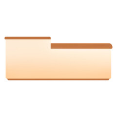 Elegant Large Counter in Cream and Brown Tones isolated on white background