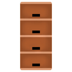 Elegant Dark Brown 4-Drawer Storage isolated on white background