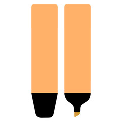 Soft Cream-Toned Highlighter Pens for Office and Study isolated on a white background