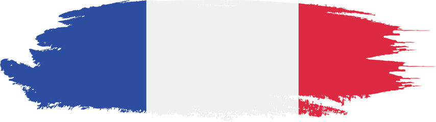 France flag on brush paint stroke.
