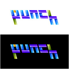 colorful letter punch icon logo design