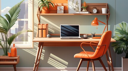 Minimalist home office design with sleek furniture