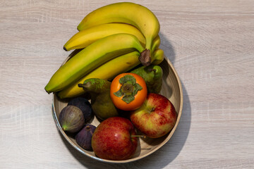 A selection of arranged different fresh fruits 