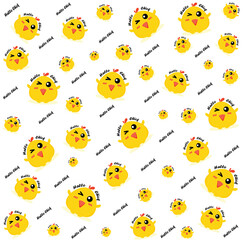 Cute cartoon chick seamless pattern   for printing on various objects.