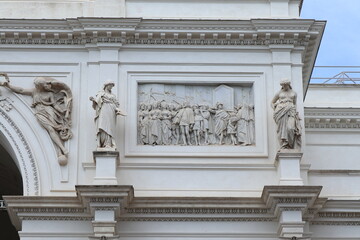 Palazzo delle Esposizioni Building Sculpted Exterior Details in Rome, Italy