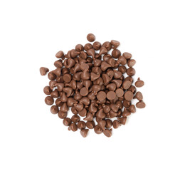 Chocolate Chips Isolated, Scattered Chocolate Sprinkles, Decorative Cocoa Drops, Cookie Decoration Ingredient