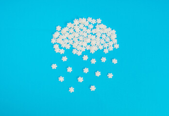 White Snowflake Sprinkles, Scattered Sugar Snow, Decorative Christmas Stars, Ice Xmas Decoration