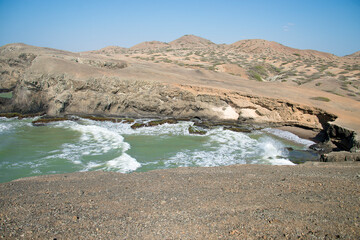 Rocky coast of Cabo de la Vela in La Guajira