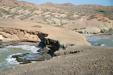 Rocky coast of Cabo de la Vela in La Guajira