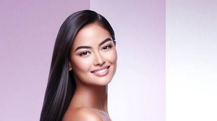 Fototapeta premium Elegant Asian woman with sleek hair