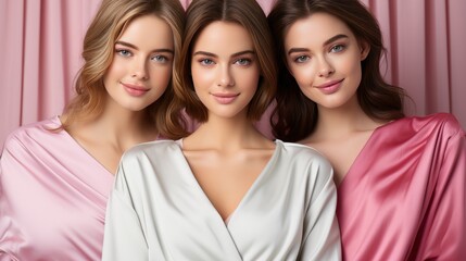 Obraz premium Three Young Beautiful Girls Relax On, HD, Background Wallpaper, Desktop Wallpaper 