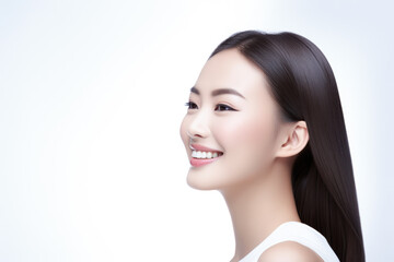 Obraz premium Elegant Asian woman with sleek hair