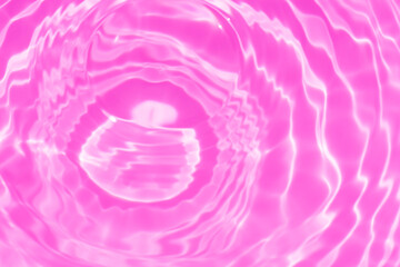 Purple water bubbles with ripples on the surface. Transparent pink colored clear calm water surface texture with splashes and bubbles. Water waves with shining pattern texture background.