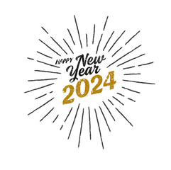 Fototapeta na wymiar happy new year 2024 design