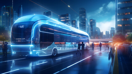 Social infrastructure and communication technology concept. IoT(Internet of Things). Autonomous transportation. generative ai.