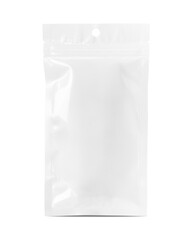 Blank packaging white plastic OPP zipper pouch for product design mockup