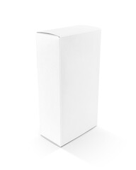 Blank white cardboard paper box for products design mock-up