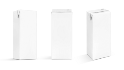 blank packaging white paper box for milk or beverage product design